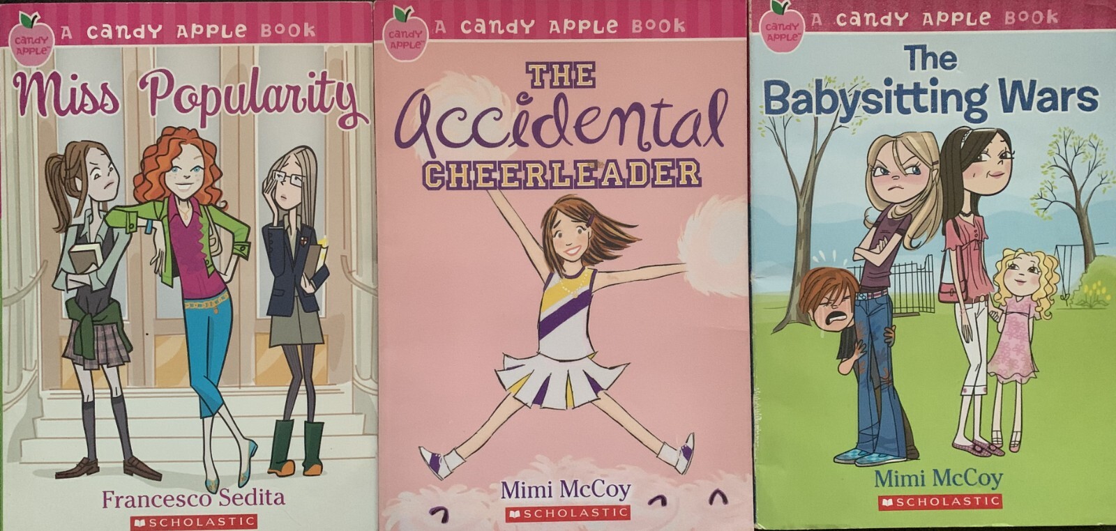 3 A Candy Apple Books: Accidental Cheerleader, Babysitting Wars, Miss Popularity