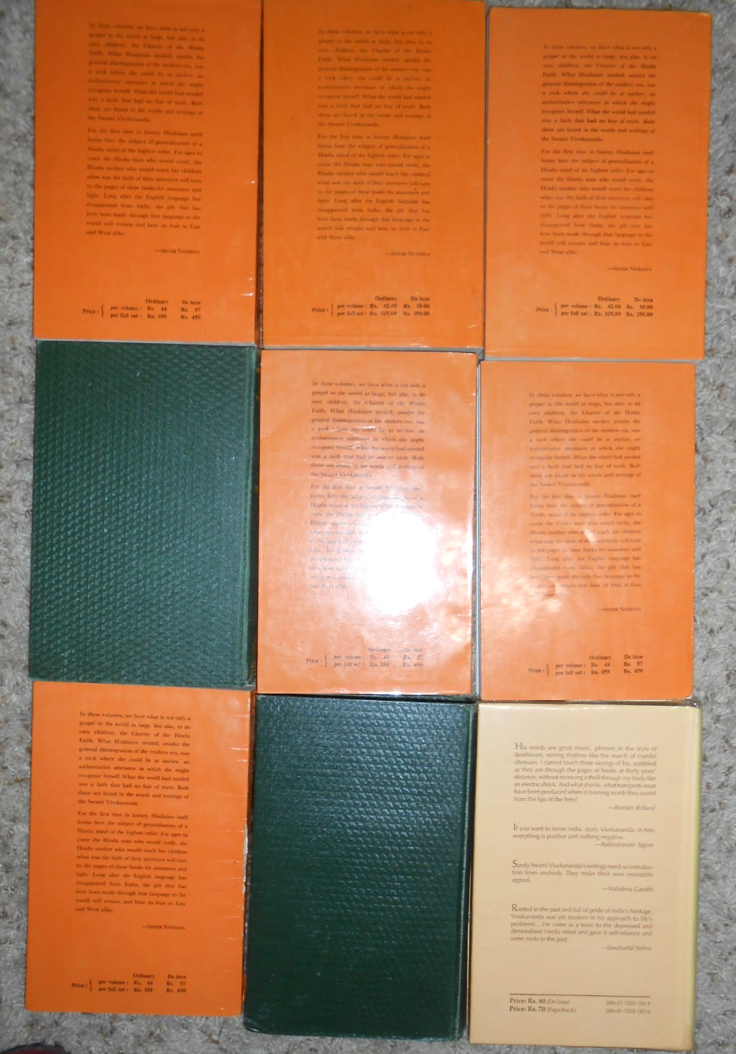 THE COMPLETE WORKS OF Swami VIVEKANANDA (9 Volume Mixed Set) Hindu ‘05 – GC
