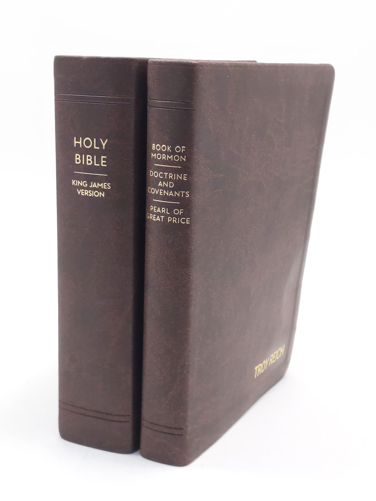 KJV Bible & Triple Combination (Simulated Leather Walnut Brown) Personalized