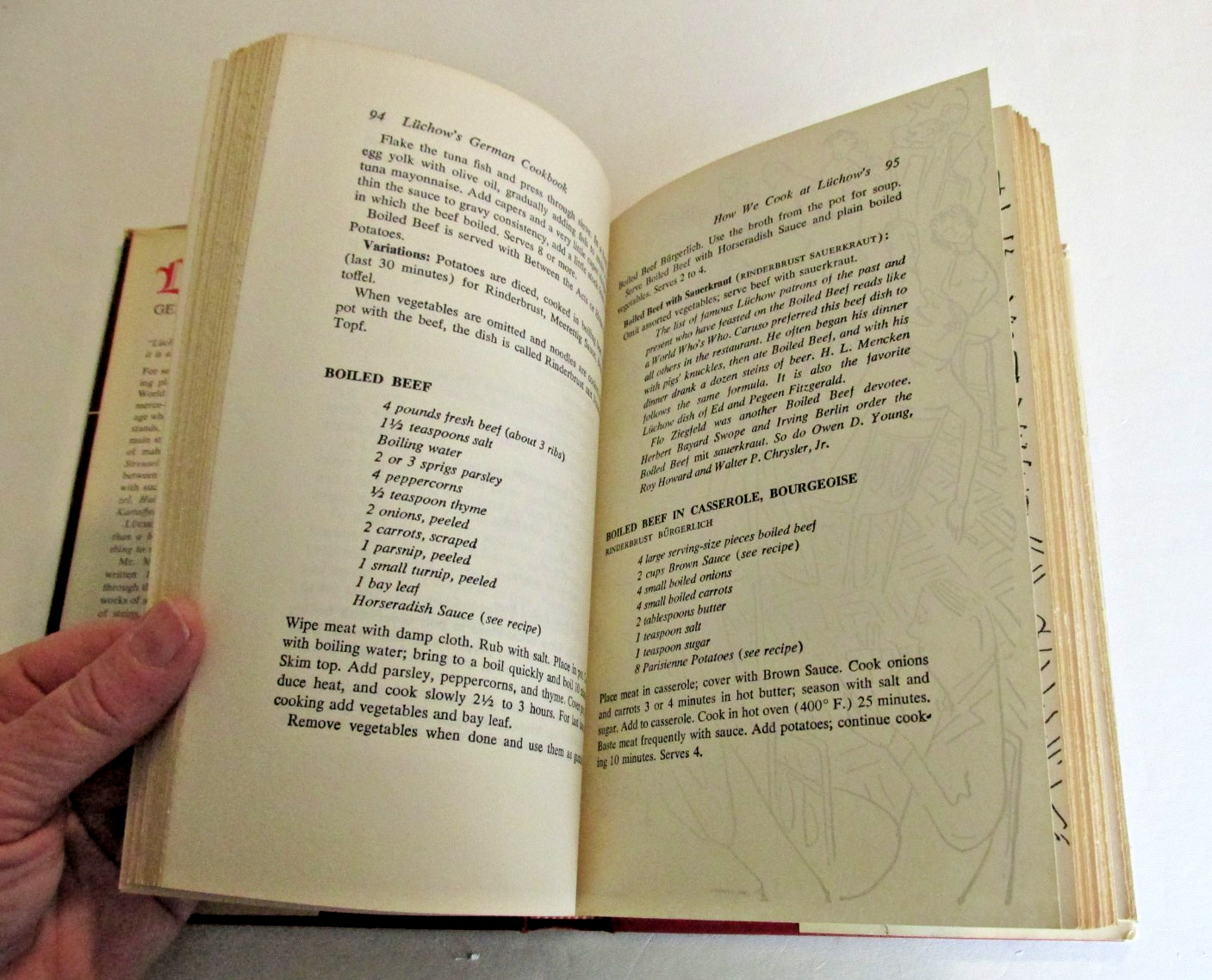 Luchow’s German Cookbook Jan Mitchell 1952 Illustrated Bemelmans BCE