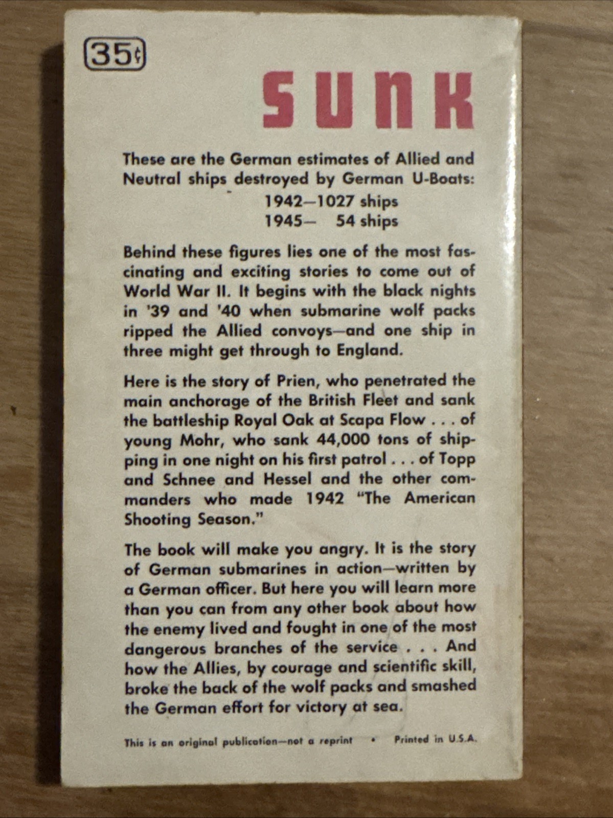 U-Boats At War by Harald Busch PB 1956