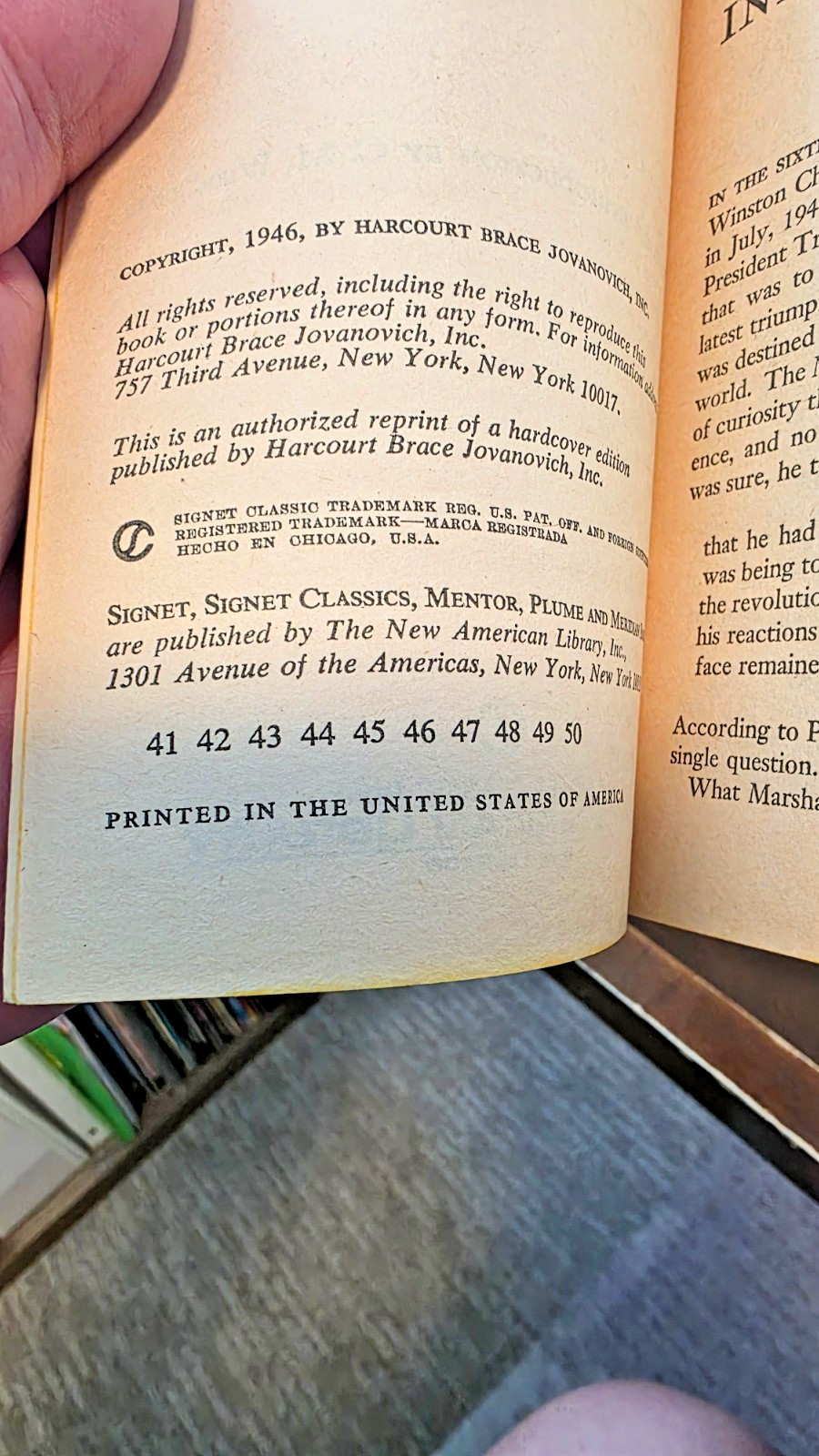 GEORGE ORWELL – ANIMAL FARM – SIGNET CLASSIC PAPERBACK CY749 $1.25 VINTAGE