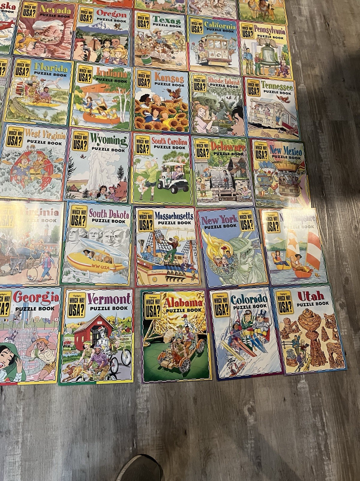VTG Highlights Which Way USA? 50 State Puzzle Books/Maps Travel Learn Geography