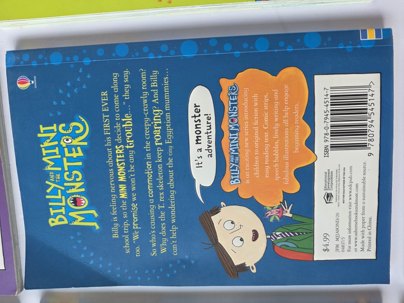 Usborne Billy And The Mini Monsters Books by Zanna Davidson- Lot of 9 VGC PB