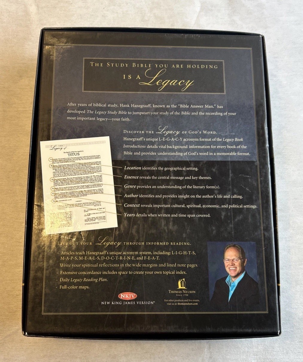 The Legacy Study Bible: New King James Version, Brown Leatherh- Hank Hanegraaff
