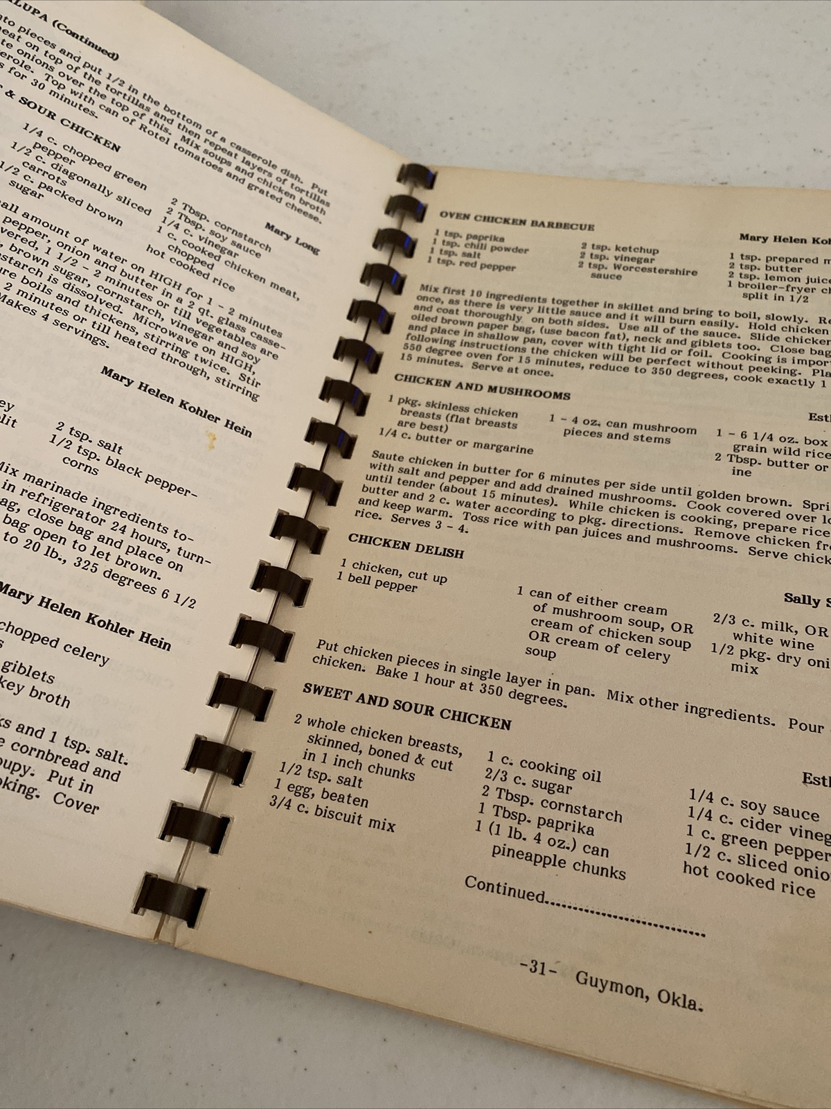 Vintage Church Cookbook Guymon Oklahoma Cherished Recipes Pie Crust Desserts ++