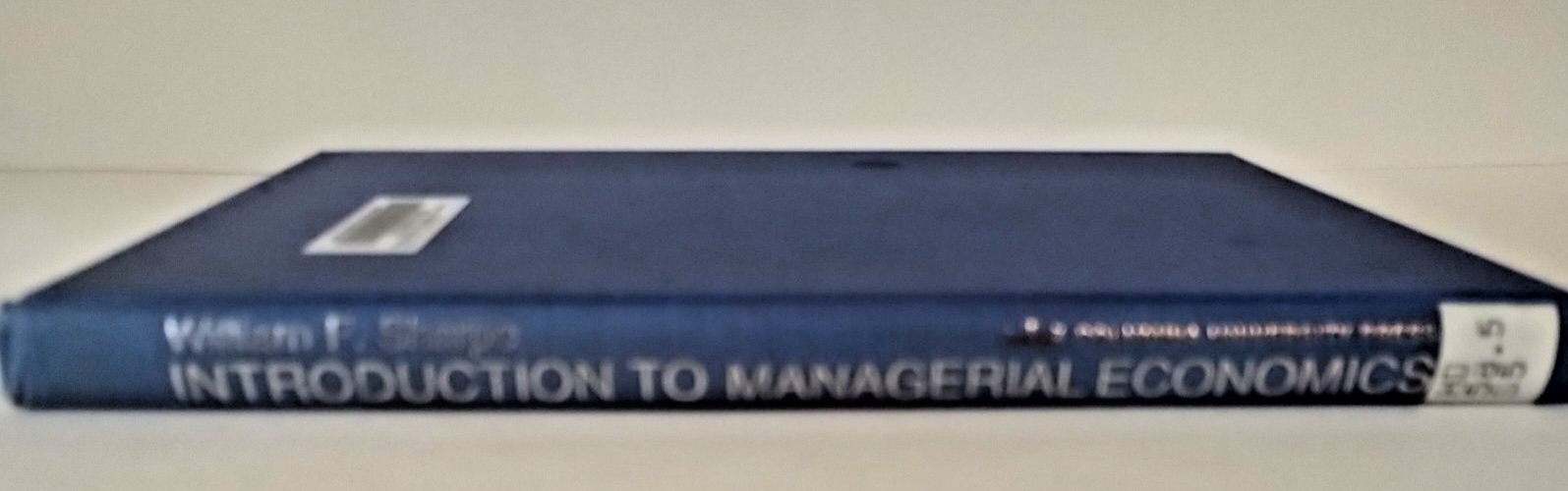 Introduction To Managerial Economics By William Sharpe HC 1973