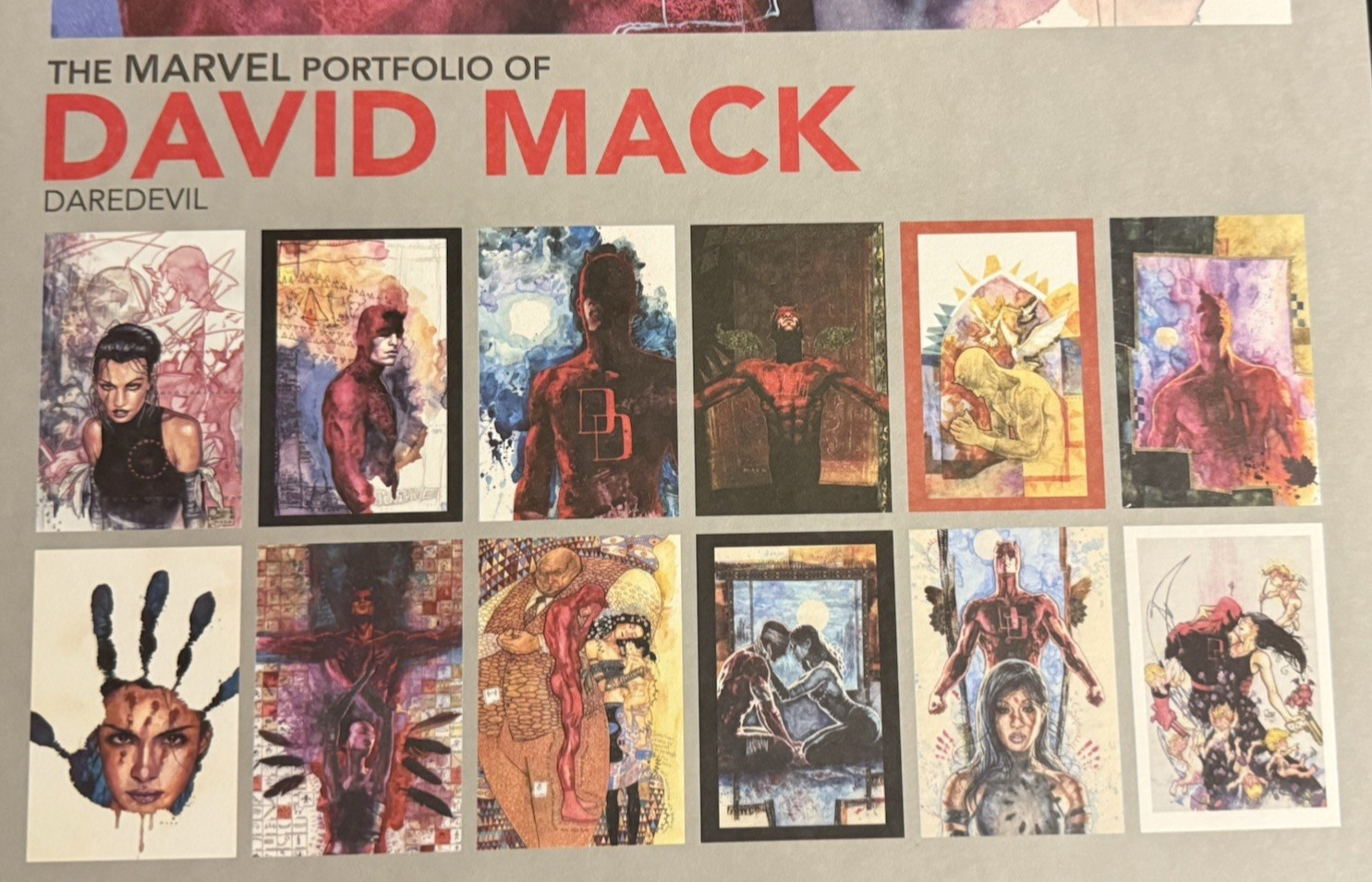 2024 Marvel Portfolio of David Mack Daredevil Complete Set of 12 Prints 17”x11”