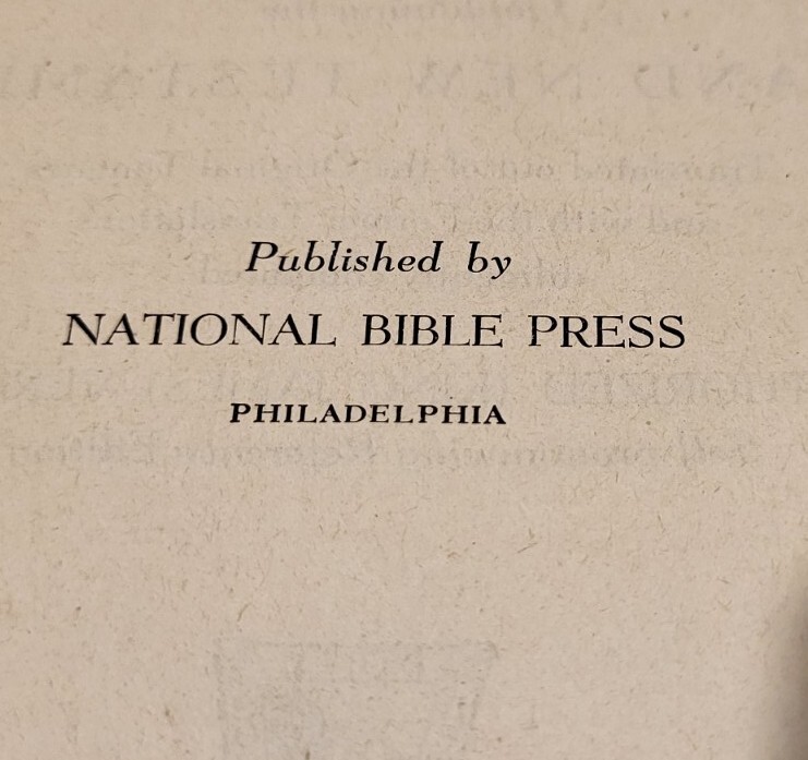 HOLY BIBLE New York Bible Society HARDCOVER National Bible Press VINTAGE