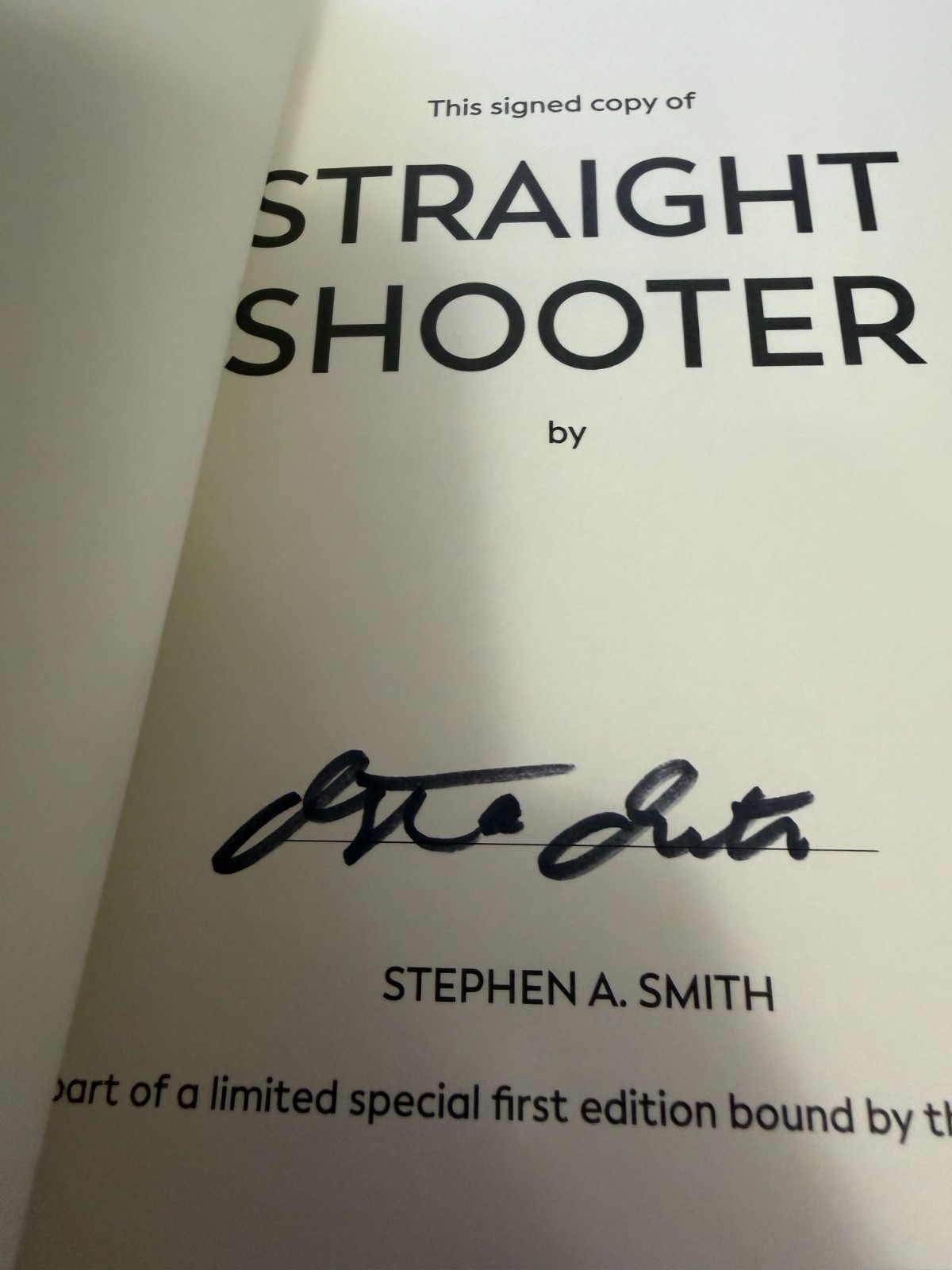 Stephen A. Smith HAND SIGNED Straight Shooter : A Memoir Hardcover ESPN First ed