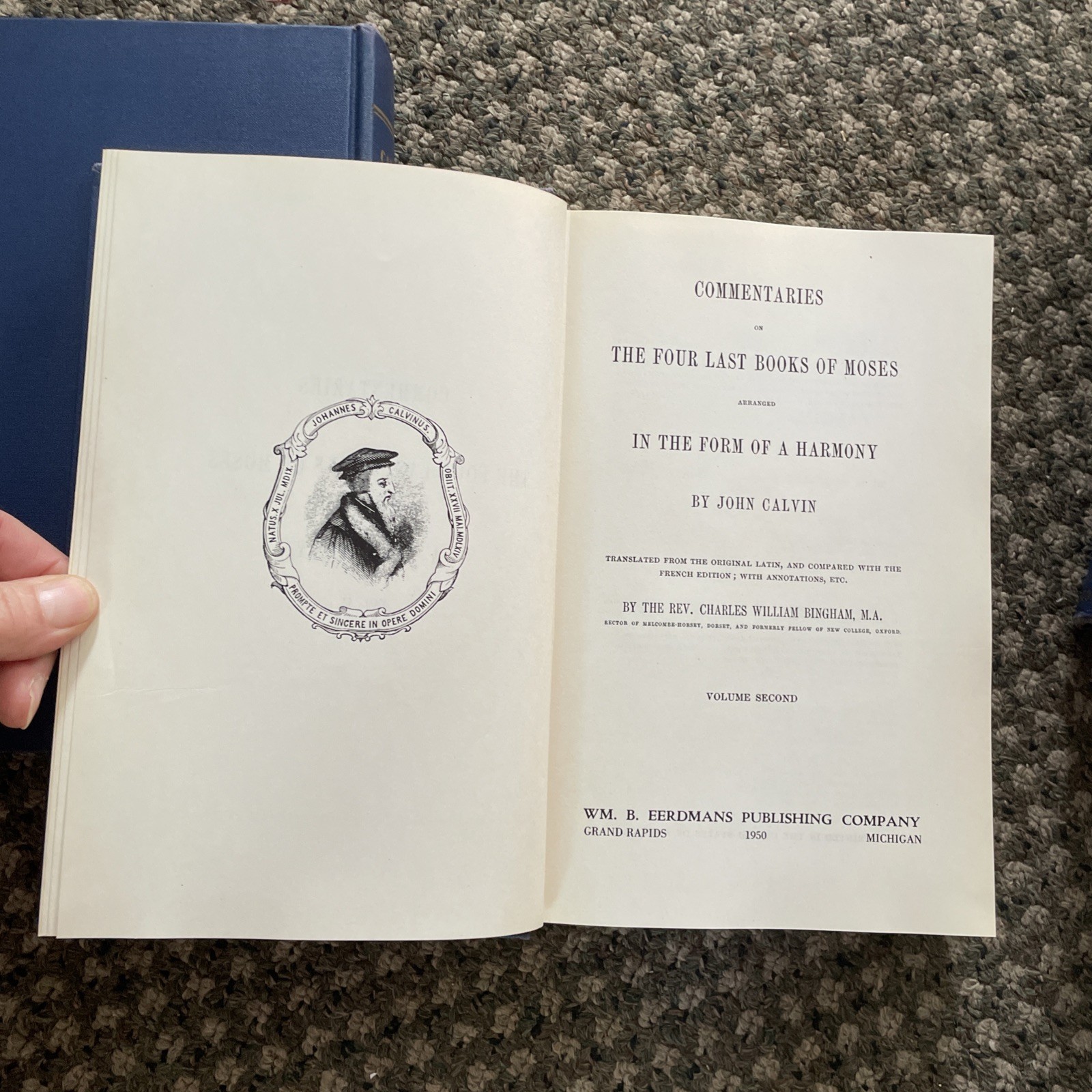 Calvin’s Commentary on Last 4 Books of Moses 4 Volume Set Eerdmans 1948 HB