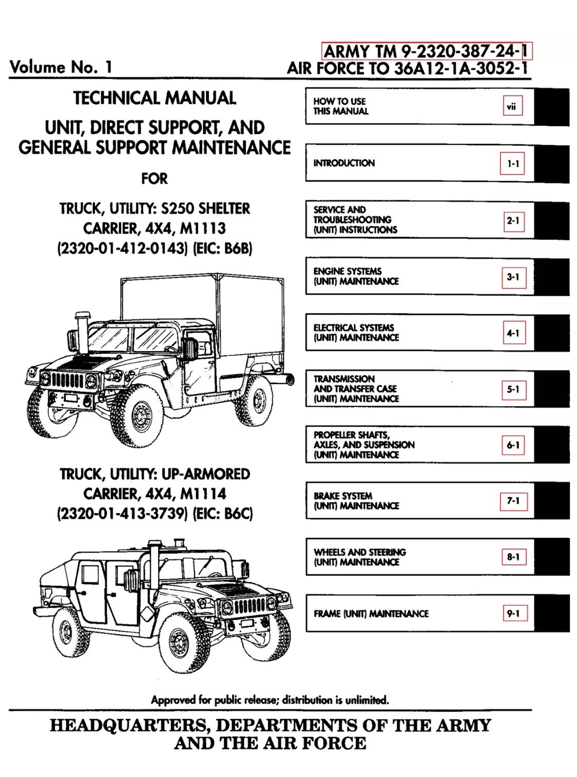 Humvee Tech Manual Unit Maintenance 11,500 Pages On Flash Drive M998 Army