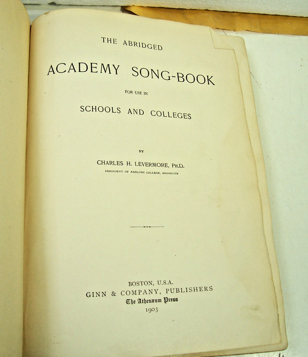 The Abridged Academy Song Book 1903 Hardcover Used Book Vintage 265 pages