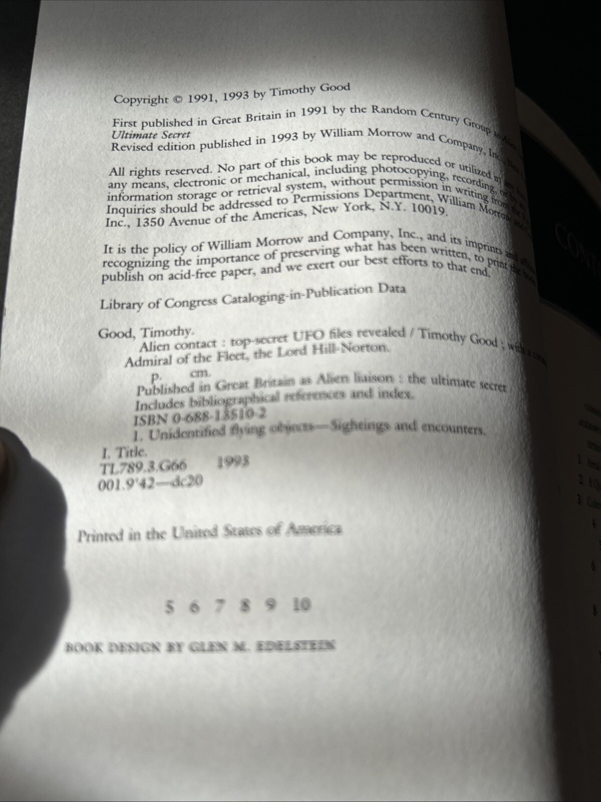Alien Contact: Top-Secret Ufo Files Revealed Paperback, Autographed By Author