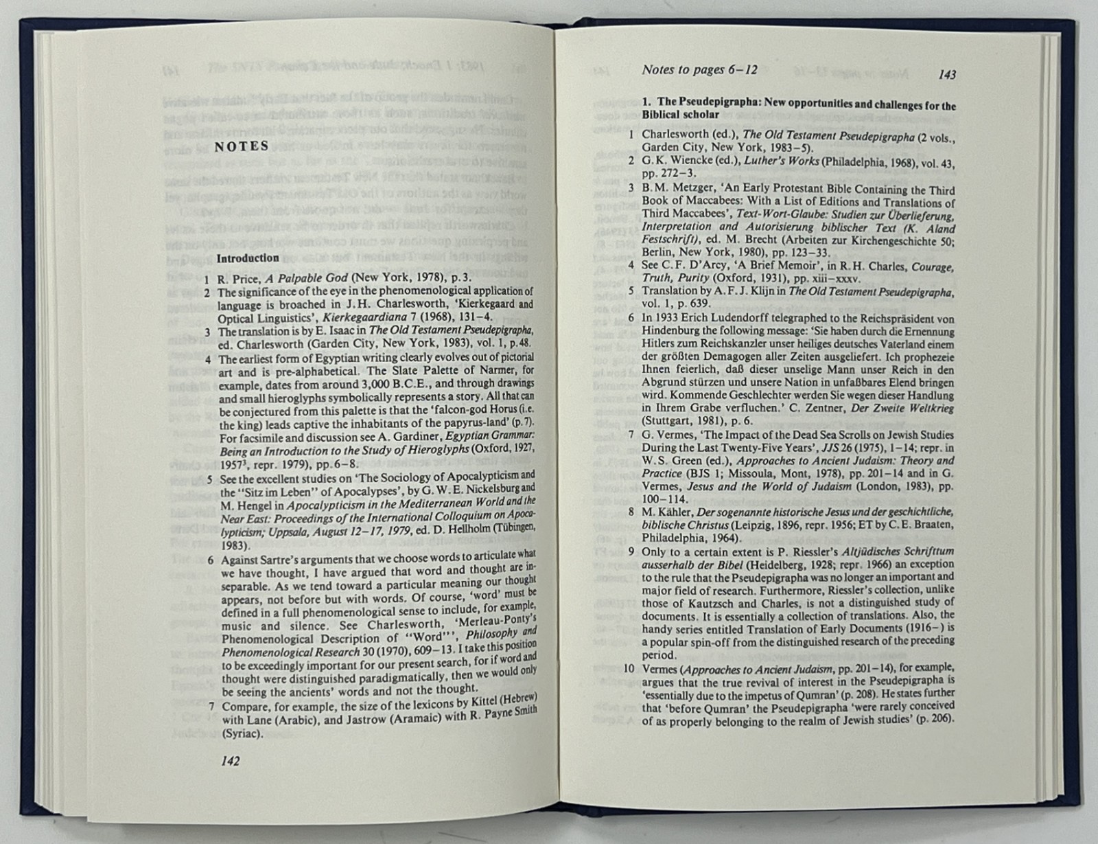 The Old Testament Pseudepigrapha & the New Testament, J. Charlesworth – 1985 HC
