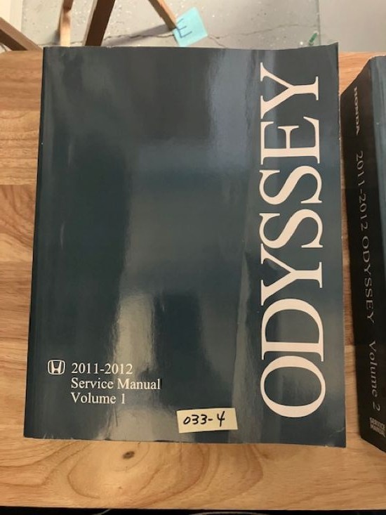 OEM HONDA 2011 – 2012 ODYSSEY FACTORY SERVICE MANUAL SHOP REPAIR 2 BOOKS