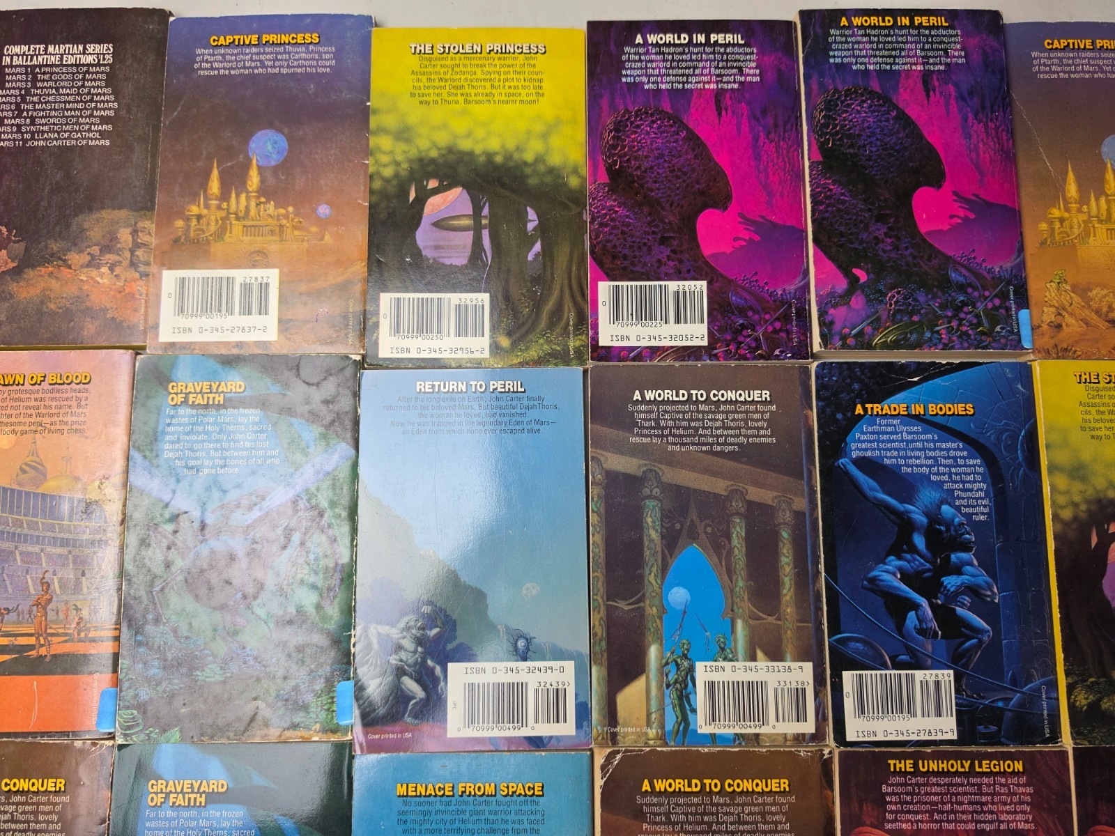 The Martian Tales of Edgar Rice Burroughs John Carter Of Mars Lot of 22 Books