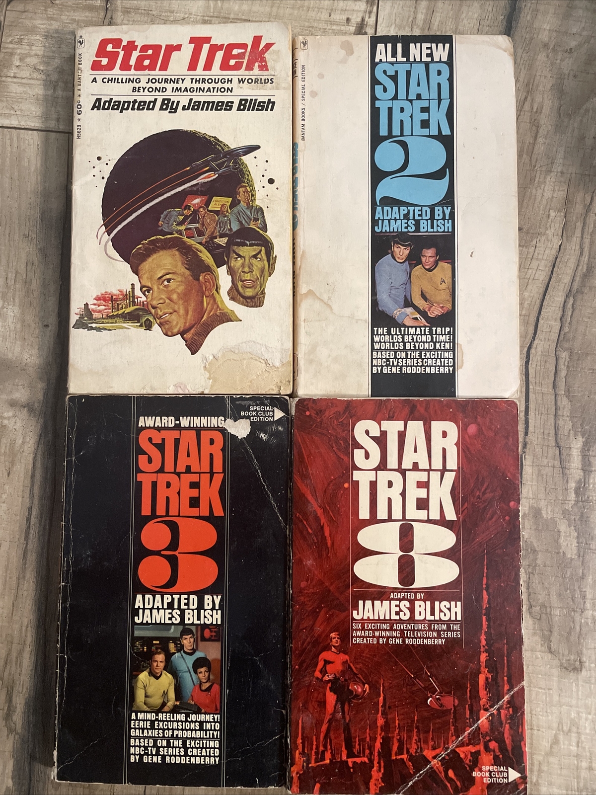 Original Star Trek James Blish Vintage Paperbacks Lot: 1, 2, 3, 8 Acceptable
