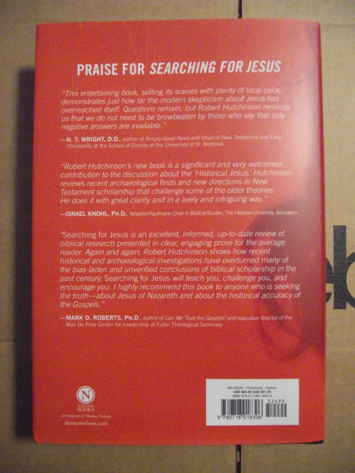 SEARCHING FOR JESUS New Discoveries (2015 HC) Robert J Hutchinson