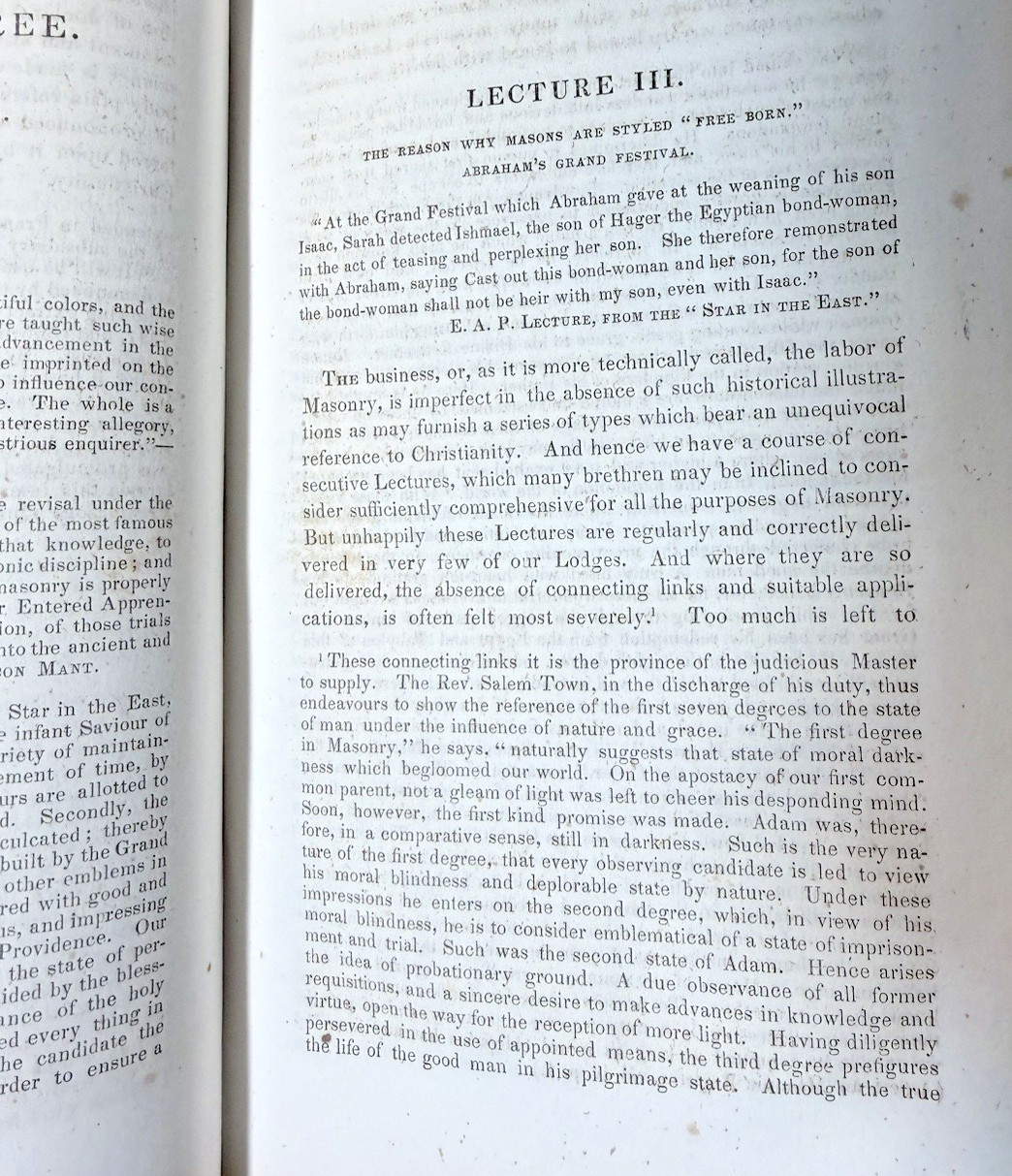 1849 Historical Landmarks of Freemasonry Rev G Oliver 1st American Ed HC Rare!!