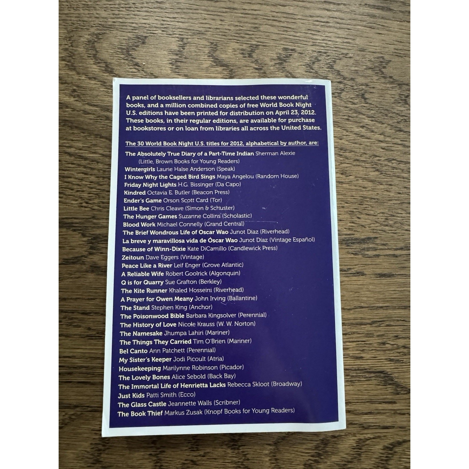 The Hunger Games World Book Night edition 2012 Rare Paperback Book Version