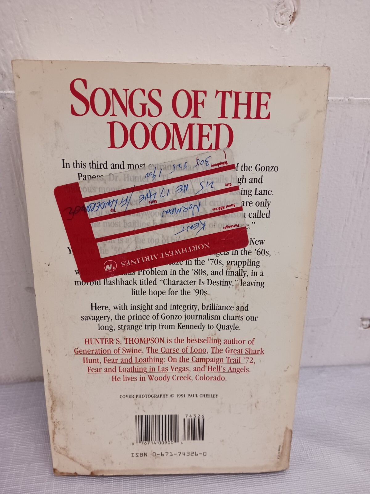 The Doctor Hunter S. Thompson Songs Of The Doomed