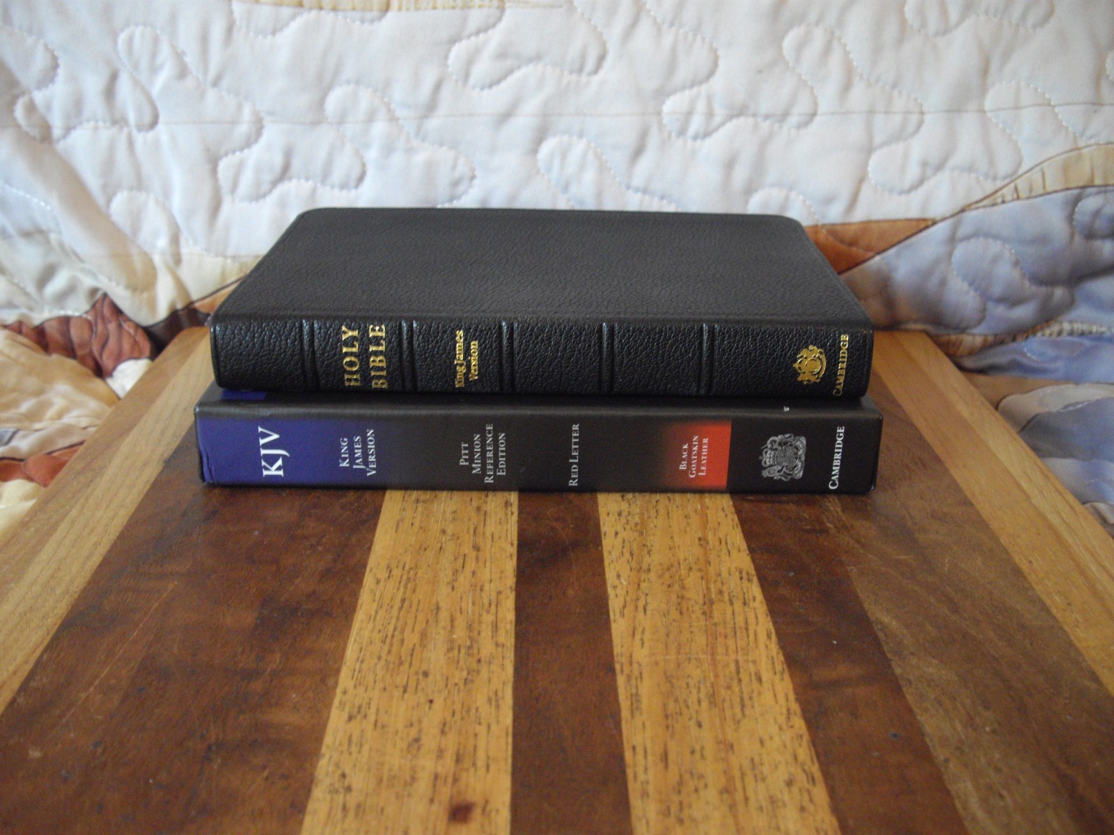 Cambridge Black Genuine Goatskin Leather Pitt Minion KJV Reference Bible