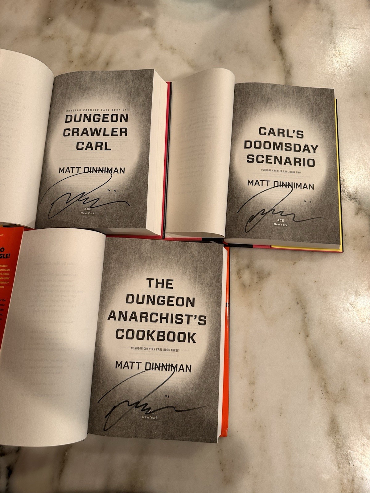 Matt Dinniman Dungeon Crawler Carl Books 1-3 Signed