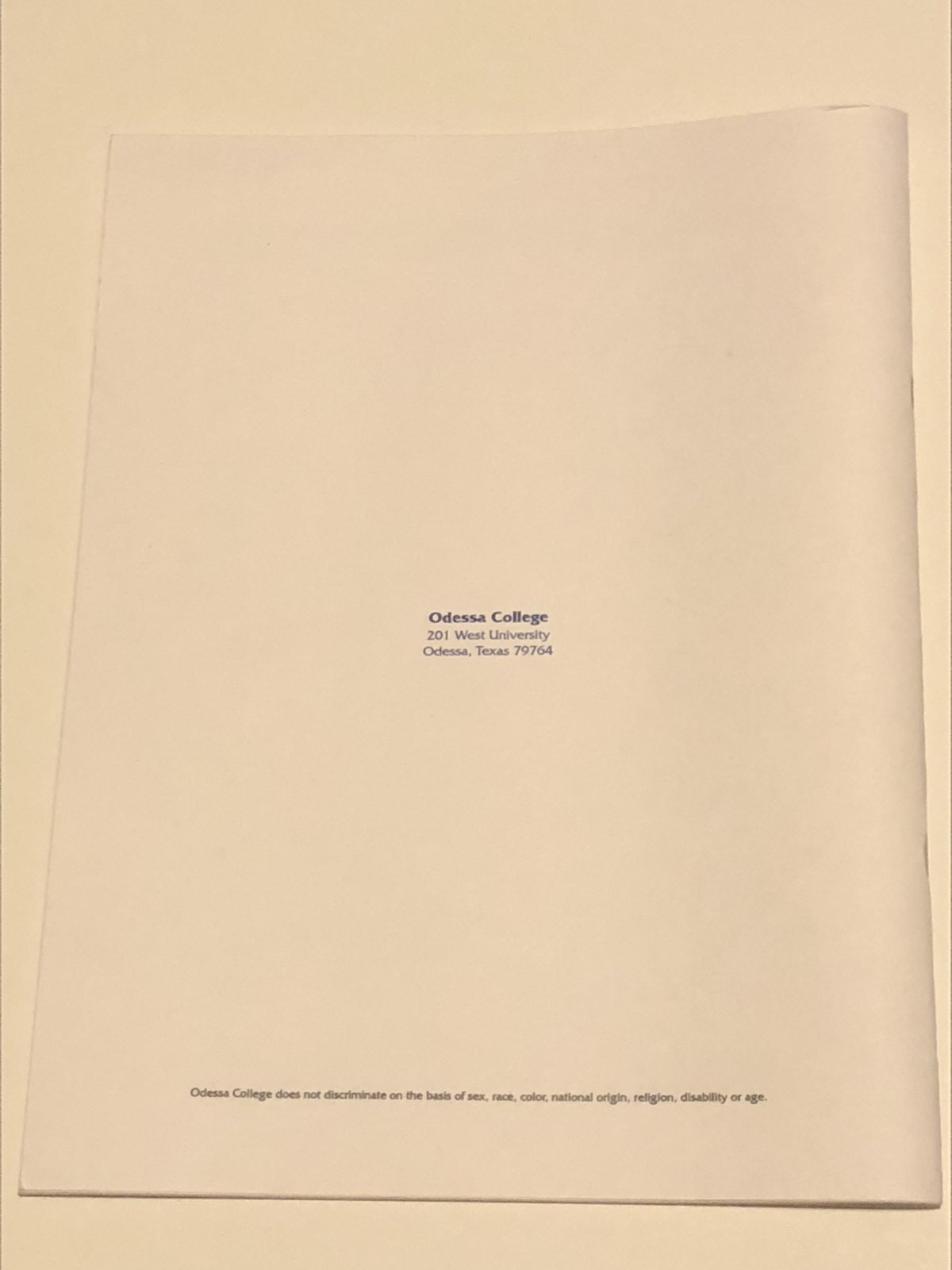 Odessa College- Annual Report To The Board Of Trustees- December 2003- Booklet