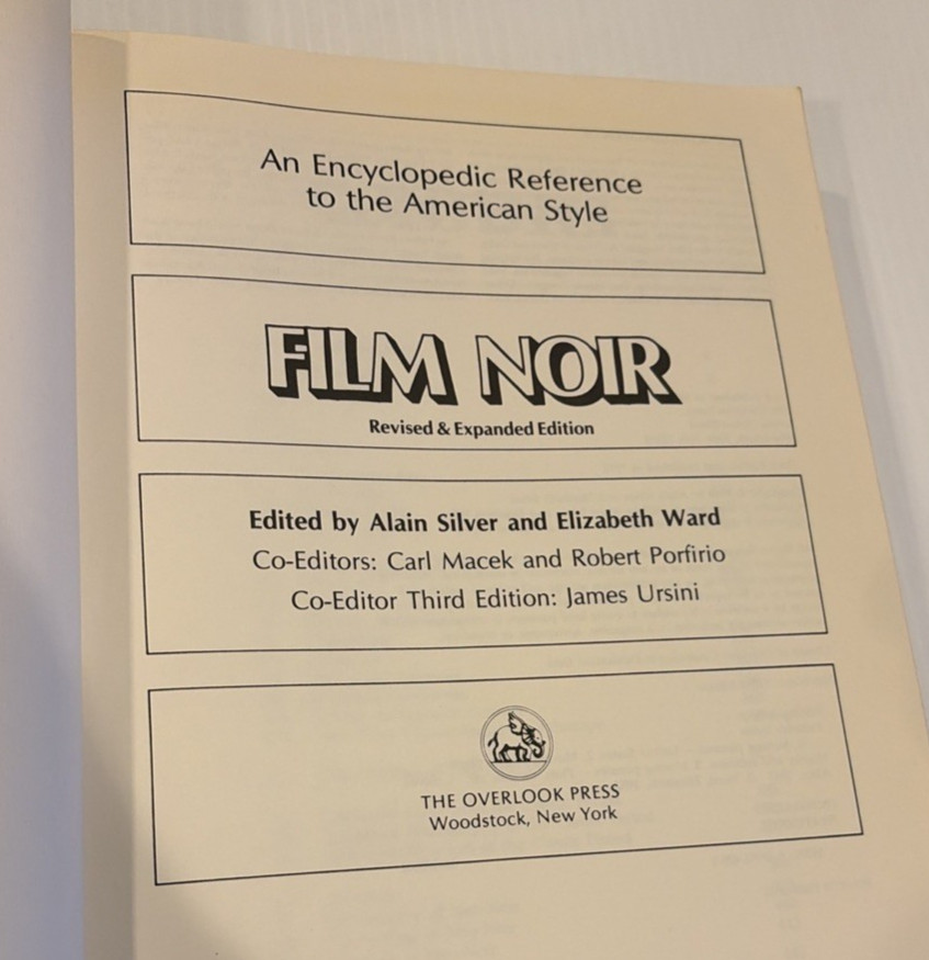Film Noir Encyclopedic Reference American Style 3rd Edition Silver Ward PB 1992