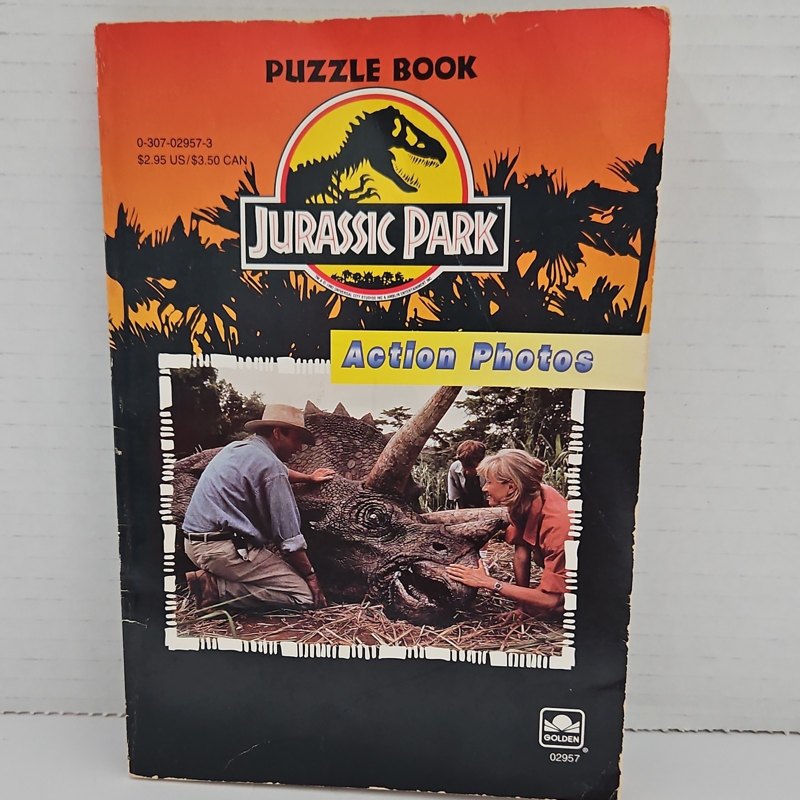 Jurassic Park (Movie) Puzzle Book With Action Photos. Golden 1993