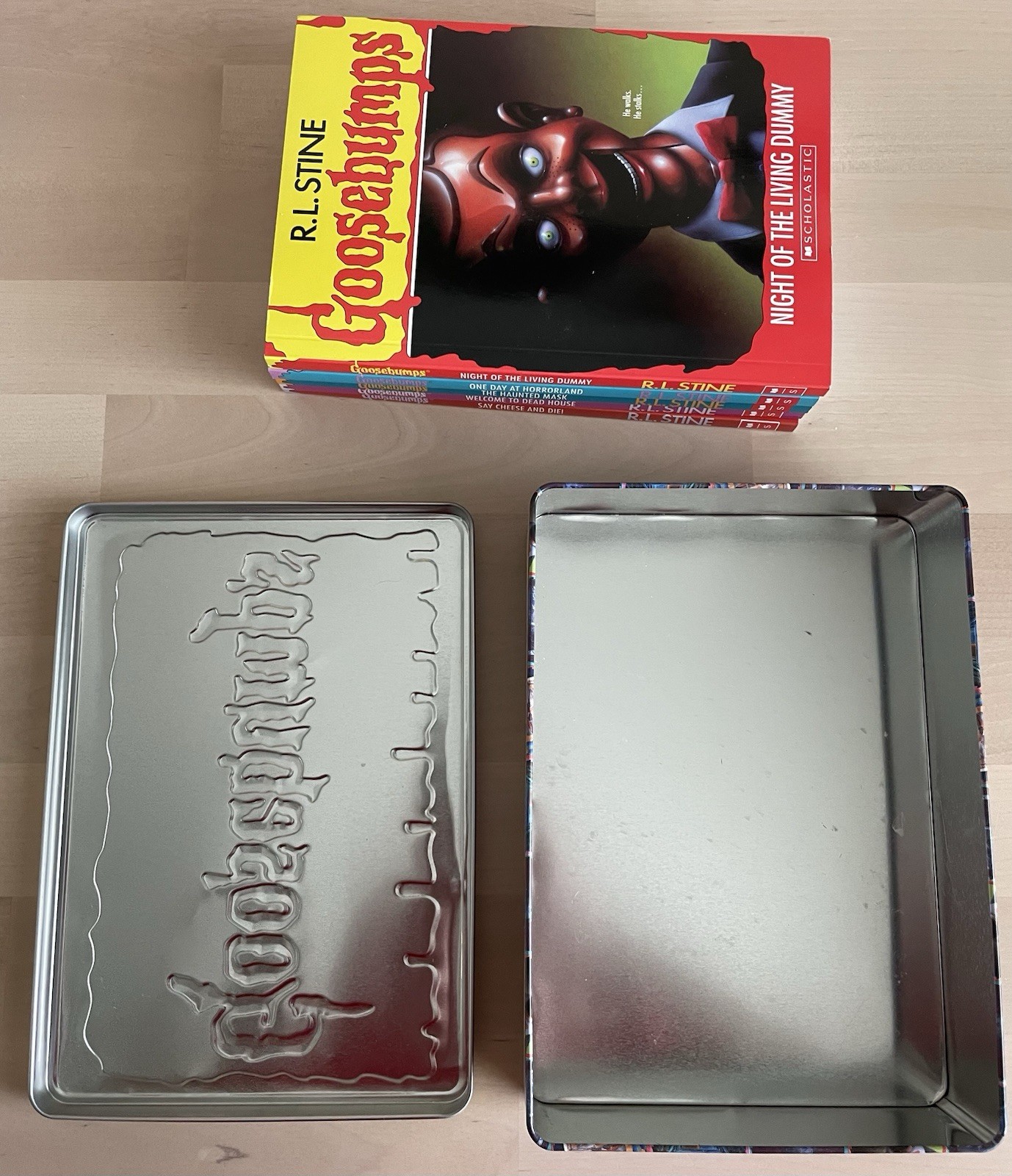 Goosebumps Collector Tin Set R.L. Stine 5 Books Night of the Living Dummy