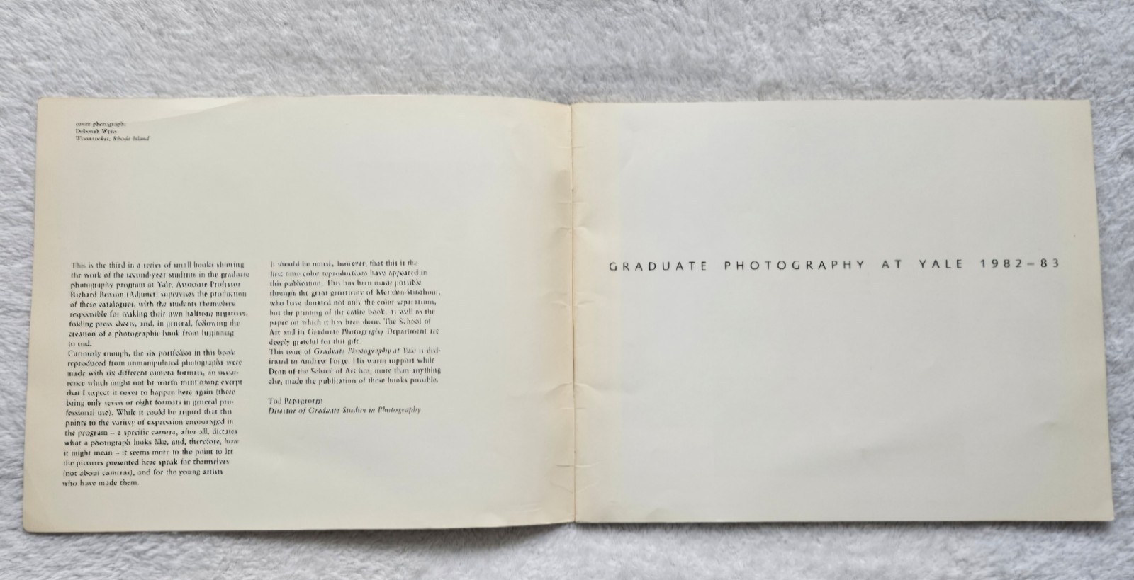 Book GRADUATE PHOTOGRAPHY Yale 1982-83 Susan Lipper collectible art softcover