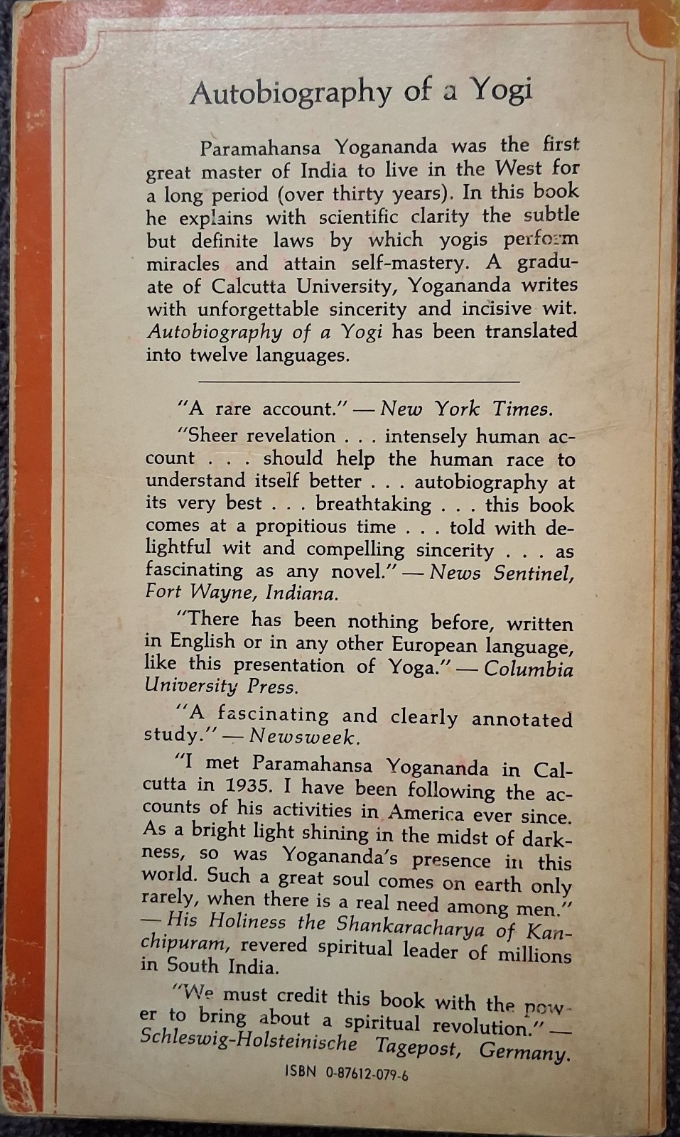 Paramahansa Yogananda Autobiography Of A Yogi 1974 Spirituality Hinduism