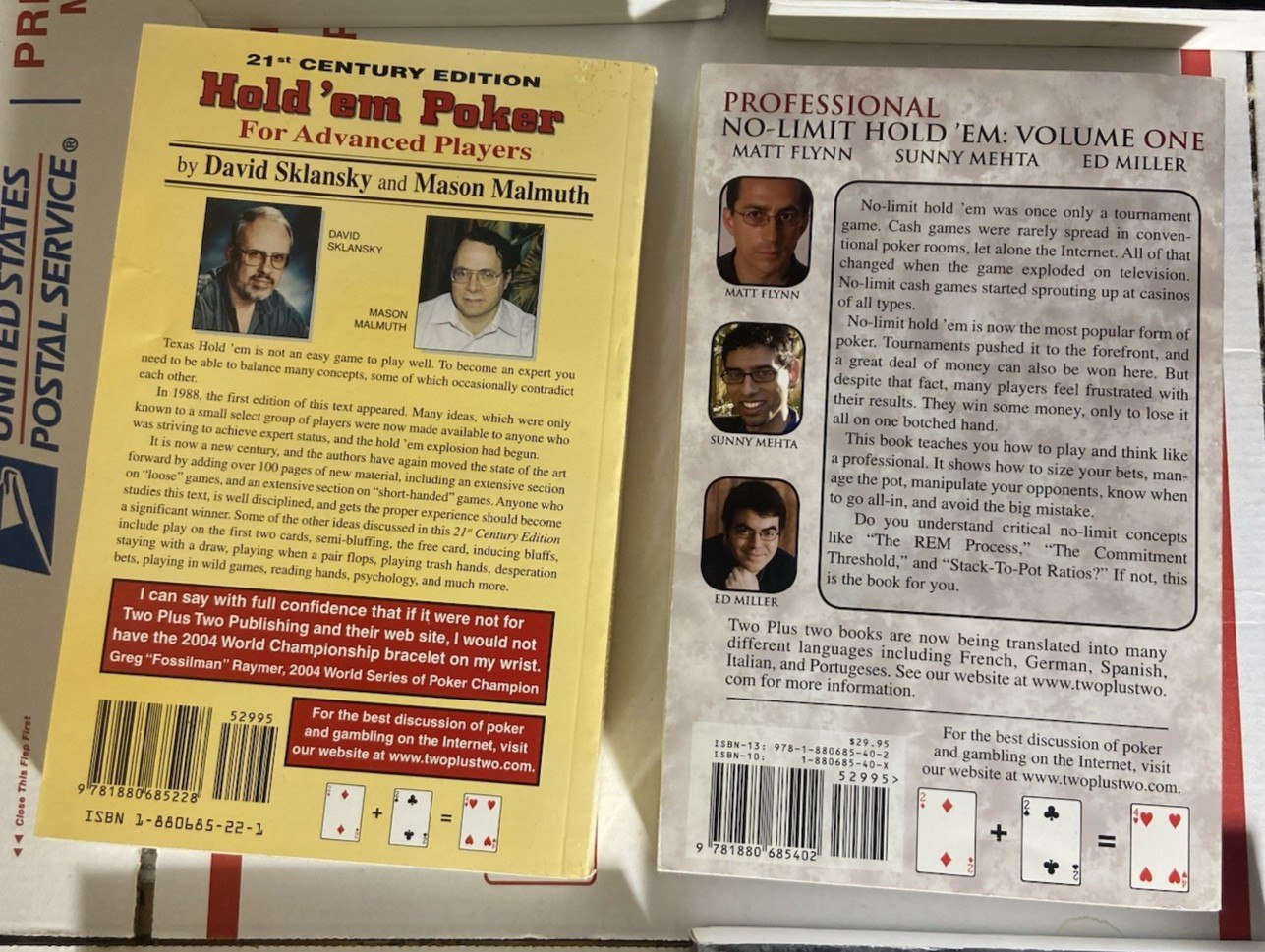 Lot of 22 Poker Books W/ Brunson, Sklansky, Hellmuth, Miller -Clean Great Titles