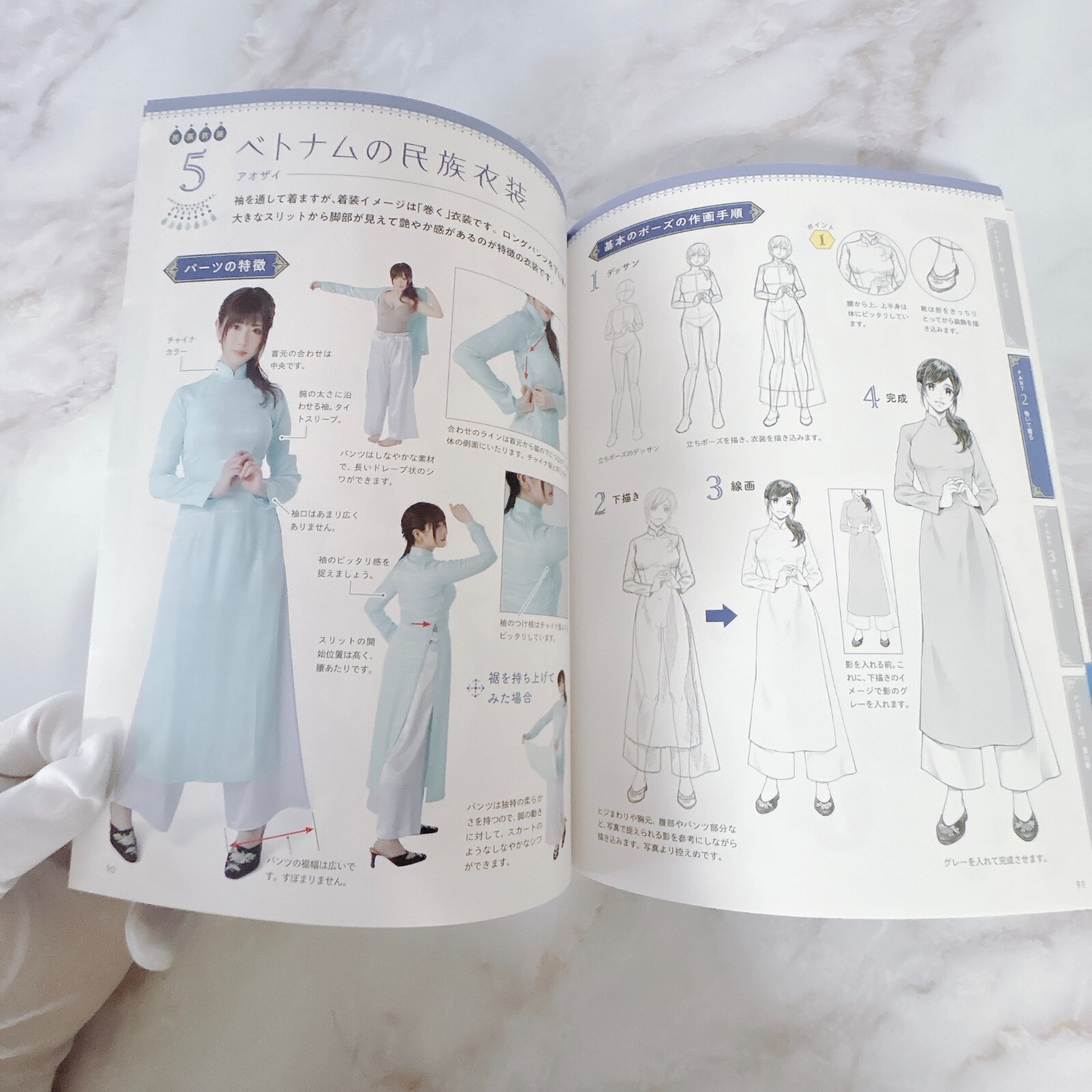 Ethnic Costume Pose & Motion Japanese Drawing Reference Book Full Color 223pages