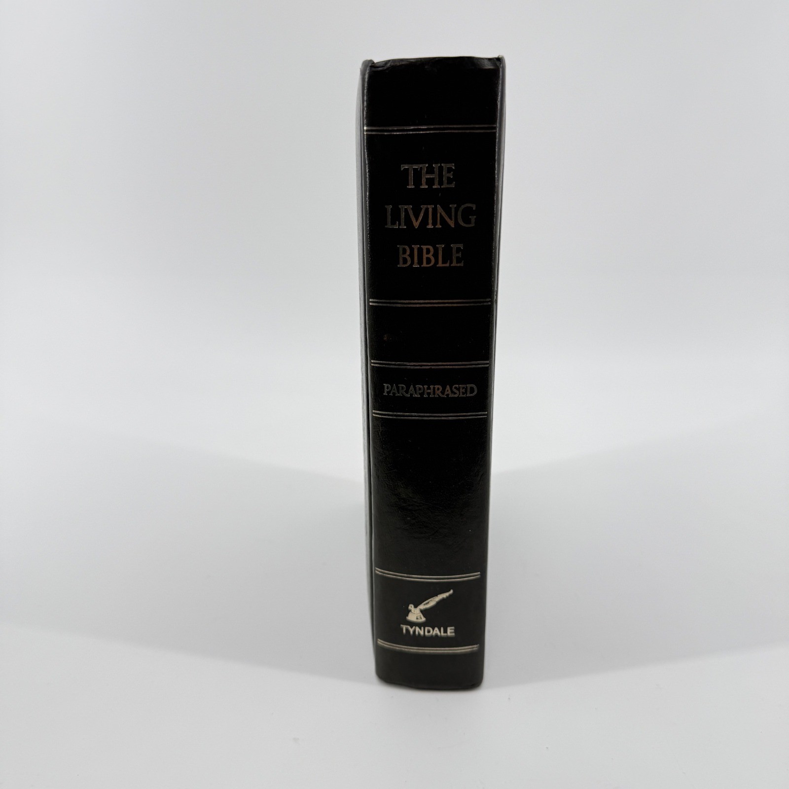 Tyndale The Living Bible Paraphrased Black Faux Leather 1973 Vintage