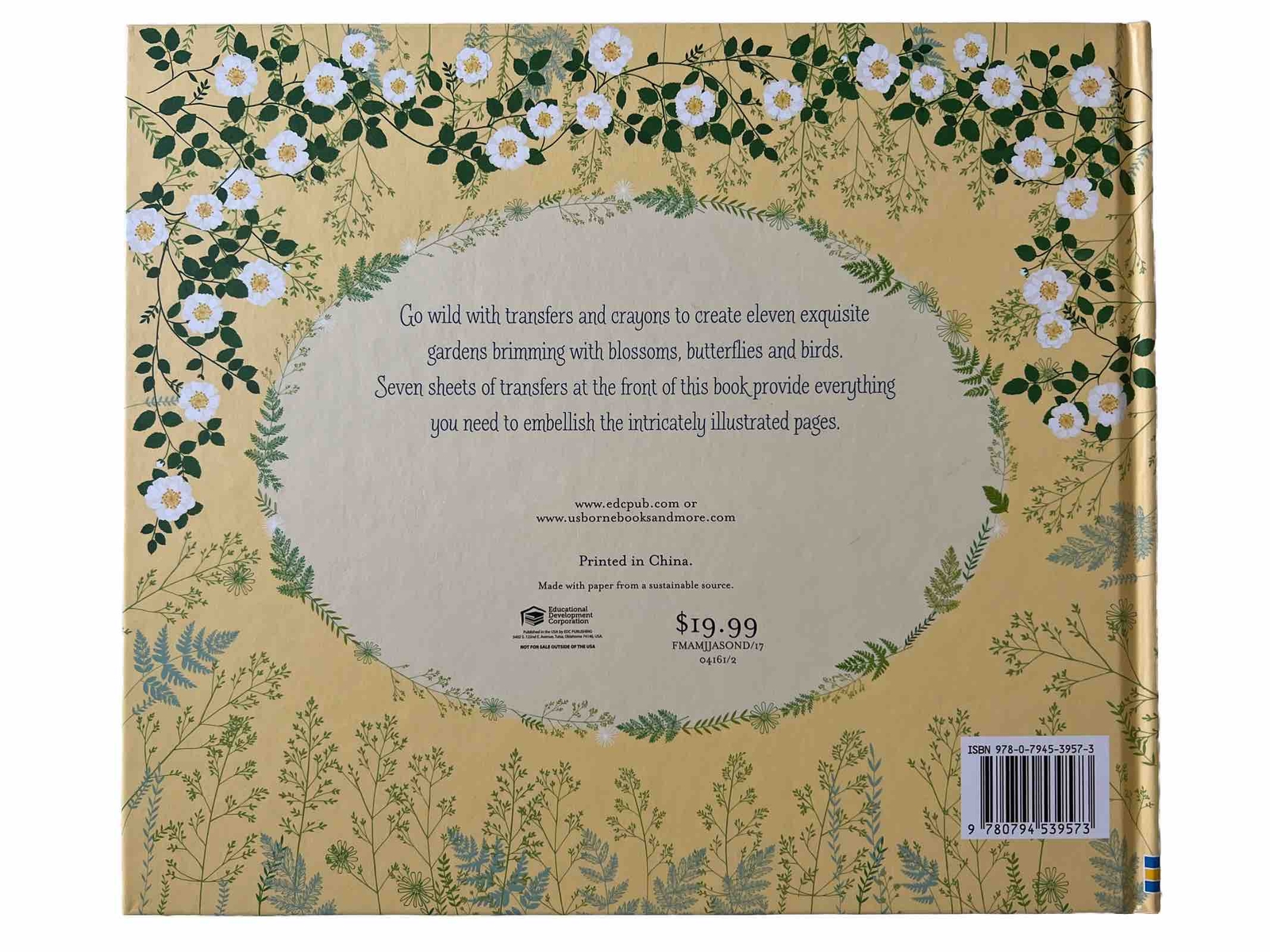 Usborne The Wild Garden (2017, Hardcover) Rub-Down Transfer Book Butterflies