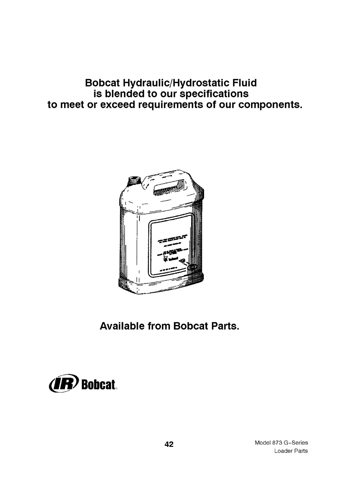 BOBCAT 873 G Series Parts Manual SN 514140001 514240001 517911001 Up – BOUND
