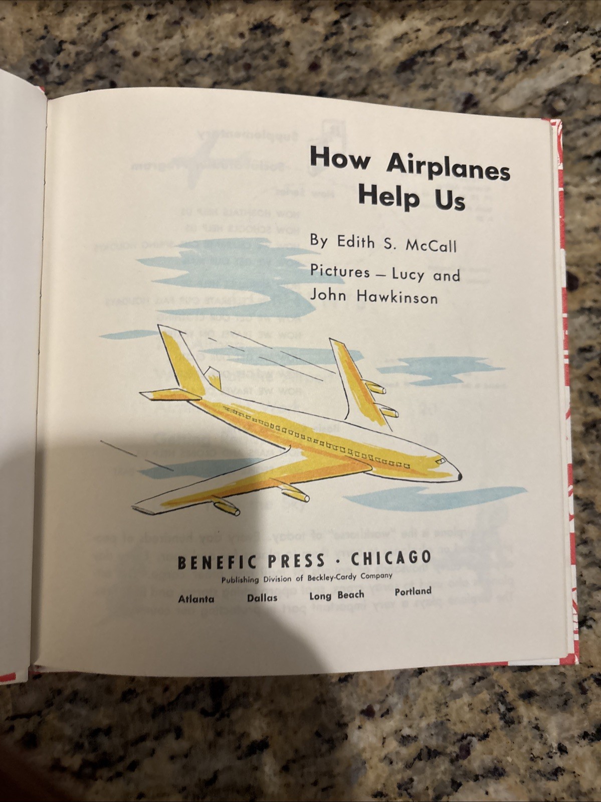 Vintage How Airplanes Help Us 1961 1st Edition Hardback Book Benefic Press USA