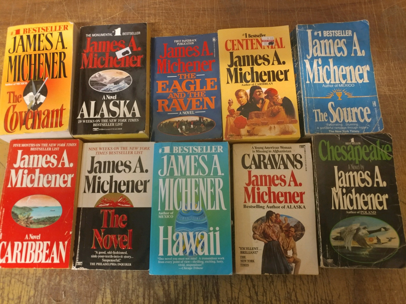 Lot of 10 JAMES A. MICHENER Books Vintage Paperback Softcover *RANDOM* MIX Set
