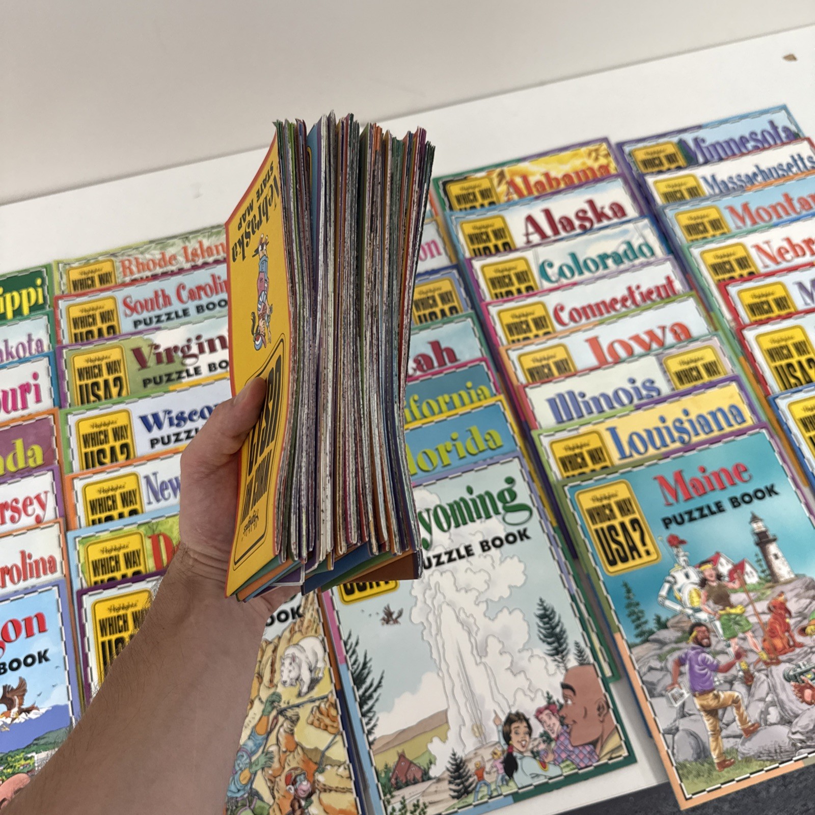 Lot of 36 Highlights Which Way USA Magazine State Activity Puzzle Book with Maps