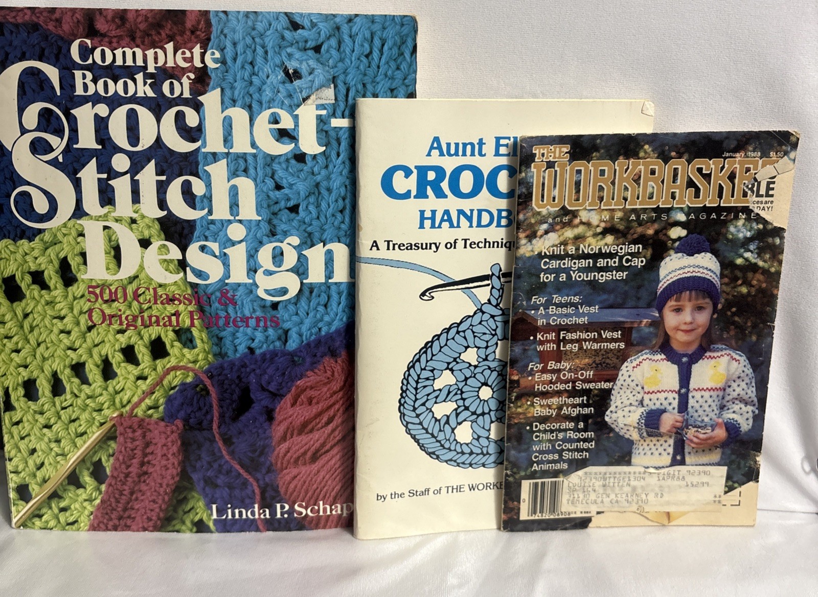 Complete Book of Crochet Stitch-Designs~The work basket~Crochet Handbook 3 Books