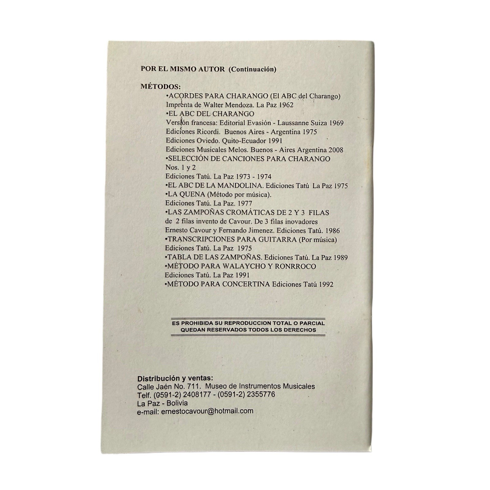 Ernesto Cavour Aramayo – El ABC Del Charango Metodo Práctico Y Fácil 68 pages