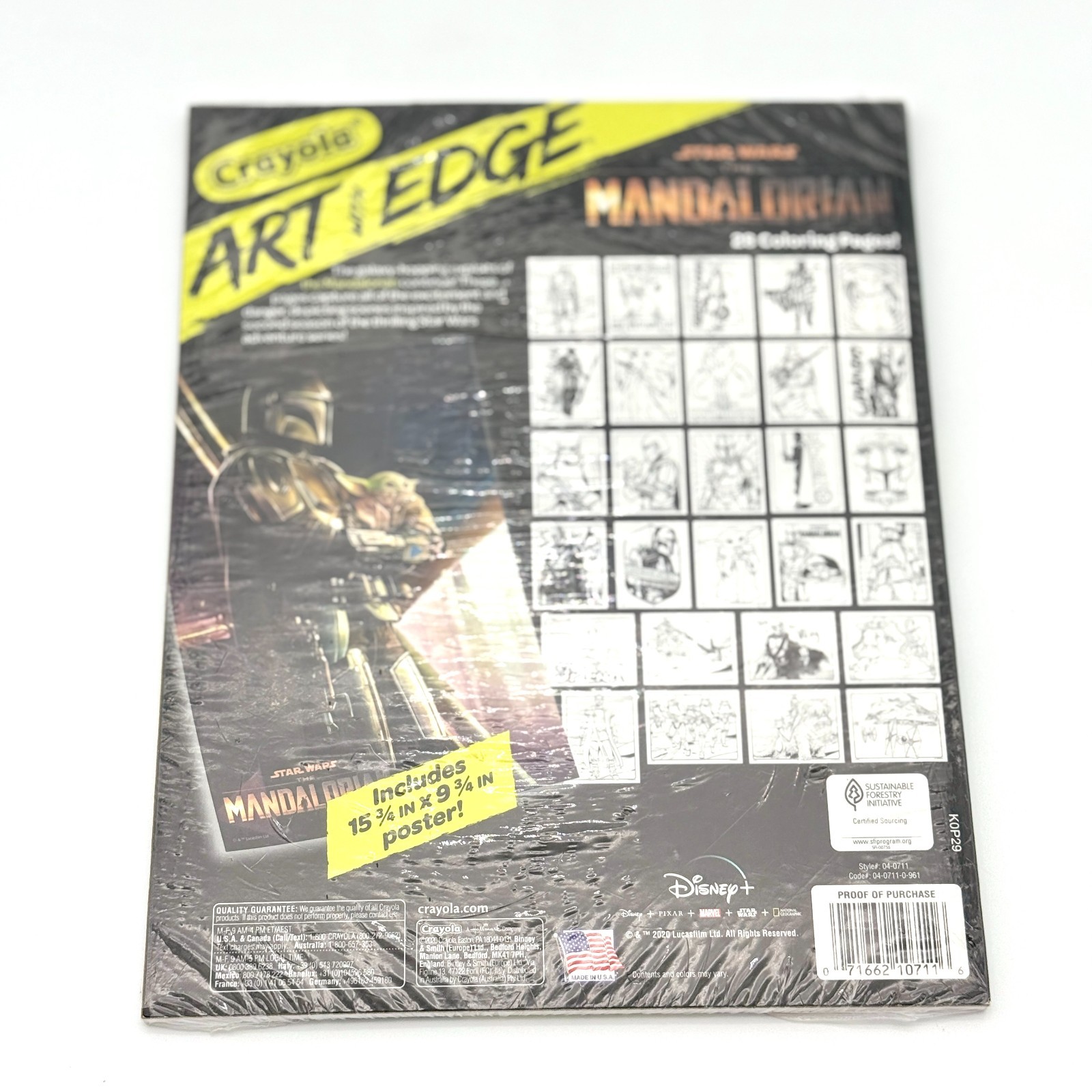 Crayola Art With Edge Star Wars The Mandalorian 28 Pages + 1 Poster New Sealed