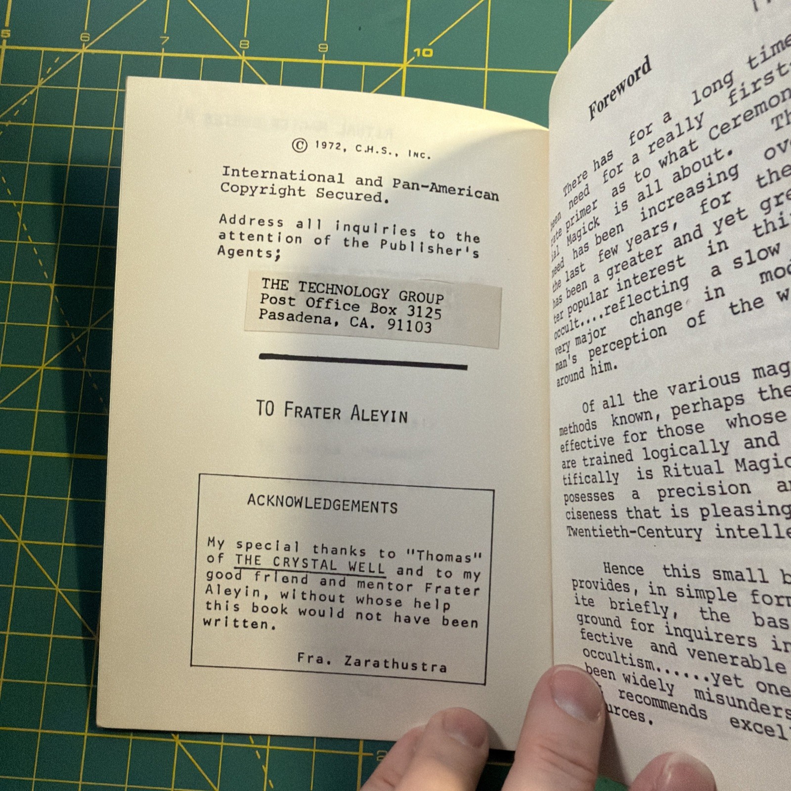 Introduction To Magick Frater Zarathustra 1972 Labrys Occult PB