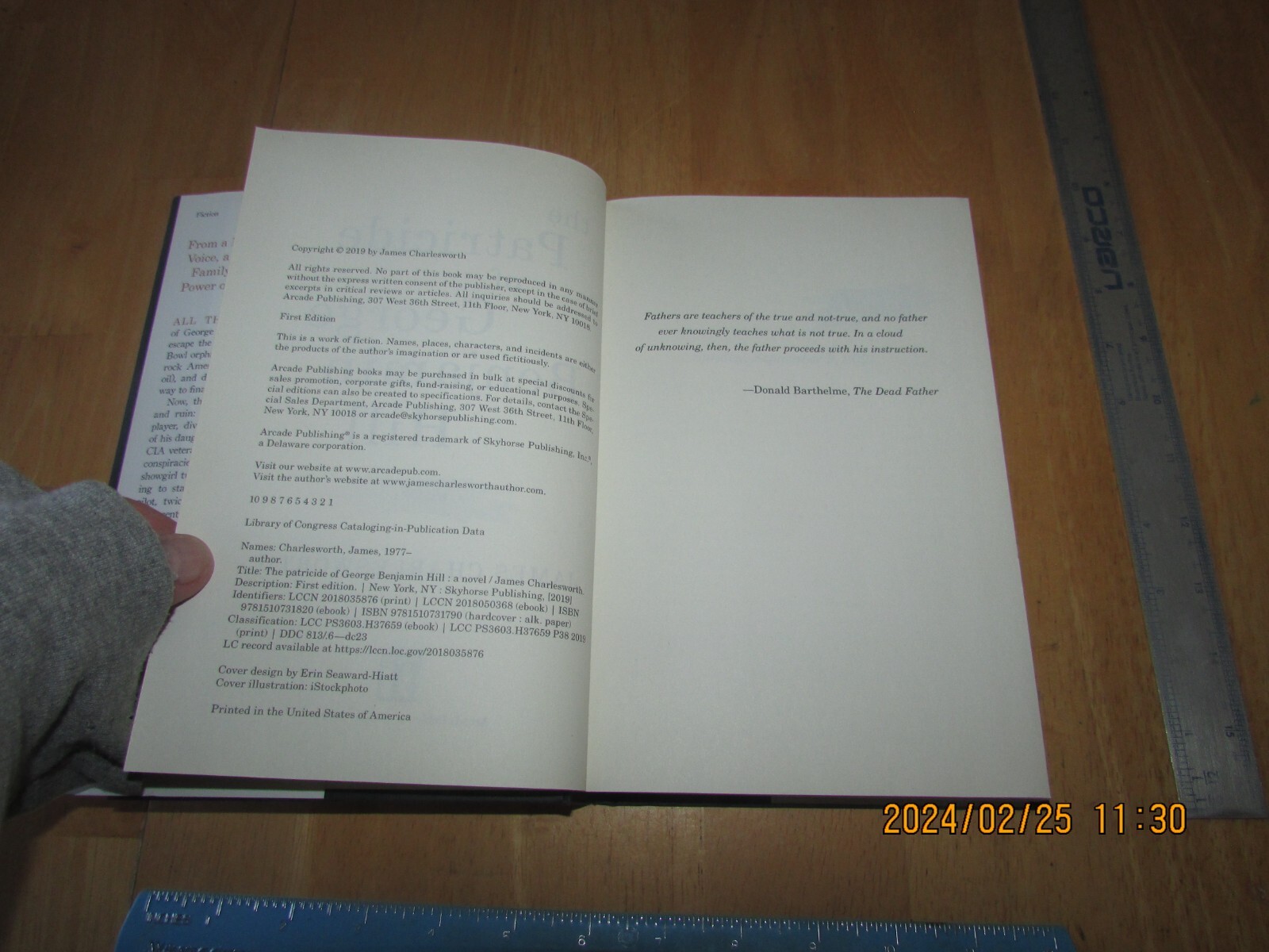 The Patricide of George Benjamin Hill : A Novel by James Charlesworth (2019, Har