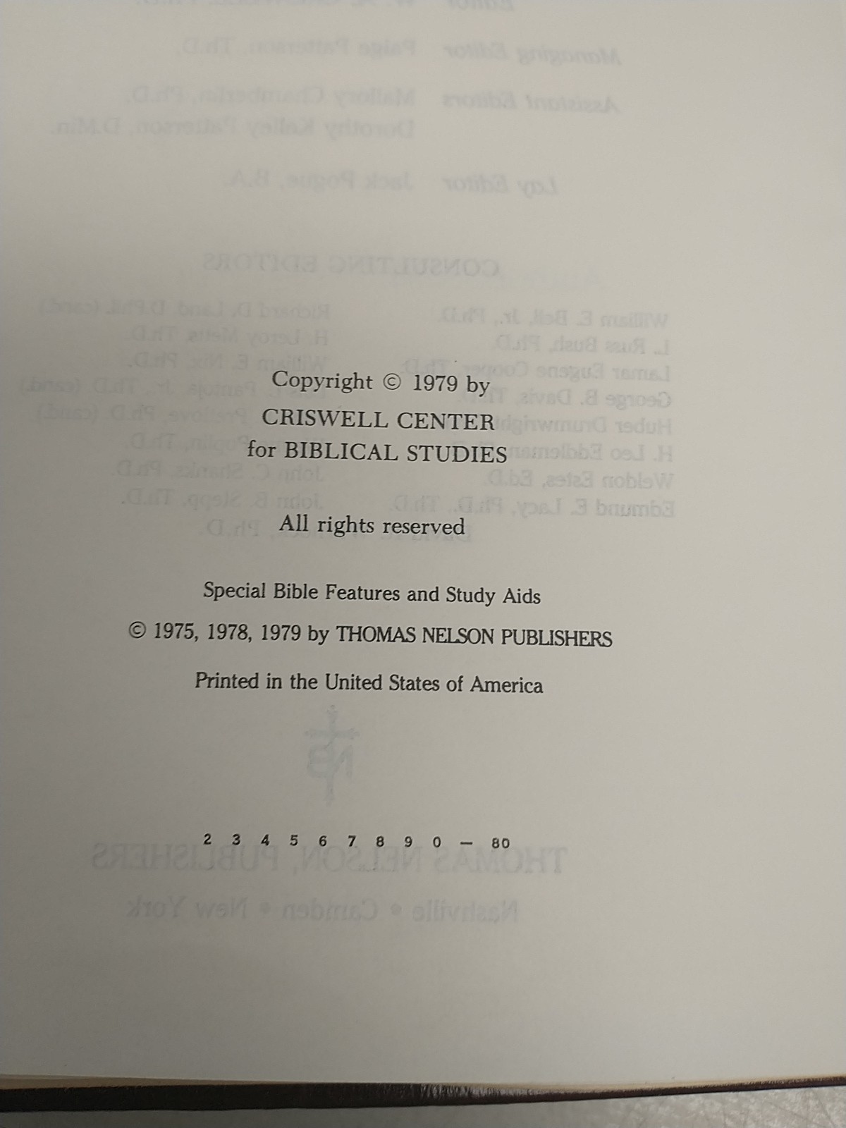 Criswell Study Bible KJV 1979 Thomas Nelson Hardcover Old Time Gospel