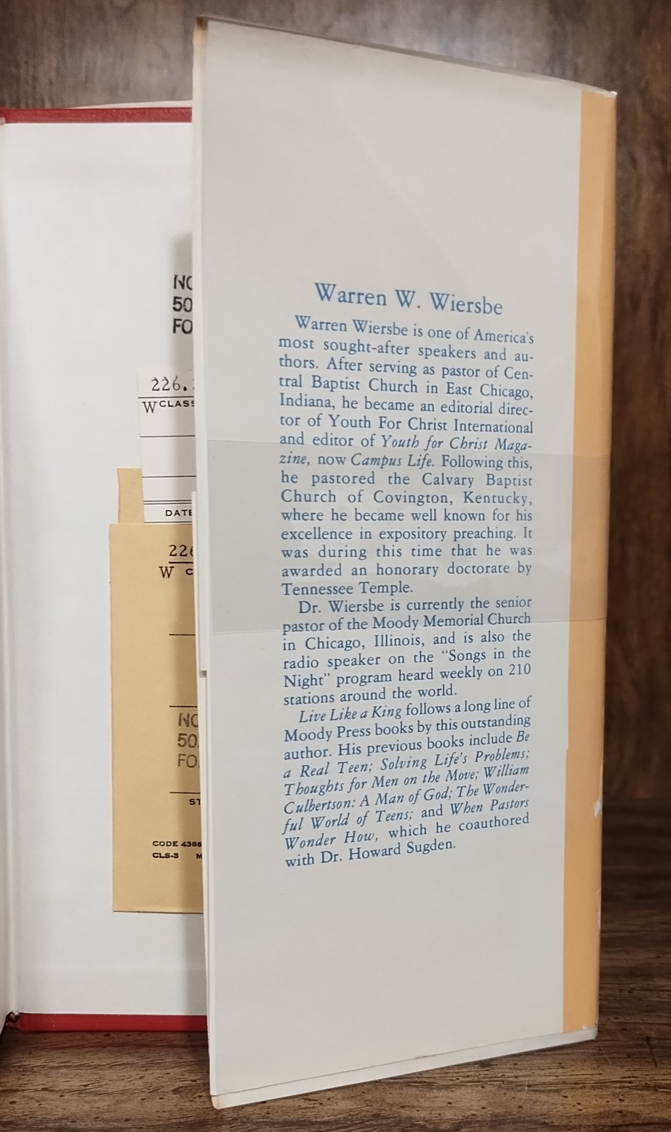 Live Like a King Warren Wiersbe Signed Moody Press 1976 Beatitudes Christian Har