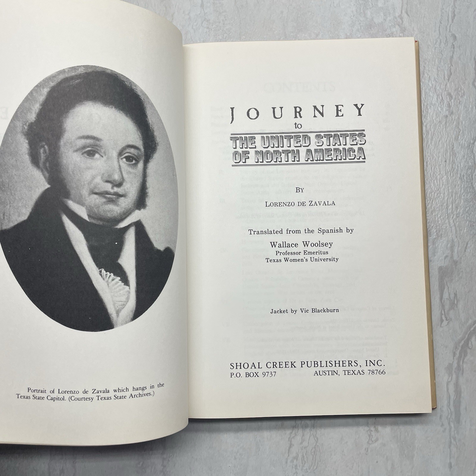 Journey to the United States of North America Lorenzo de Zavala 1980 1st Edition